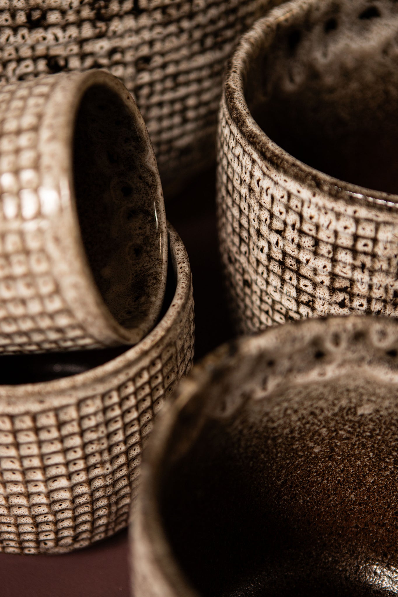 Elana White Round Ceramic Pot With Grey Pattern L dia30xH29cm PTMD - Pot - PTMD - livinglovely.nl