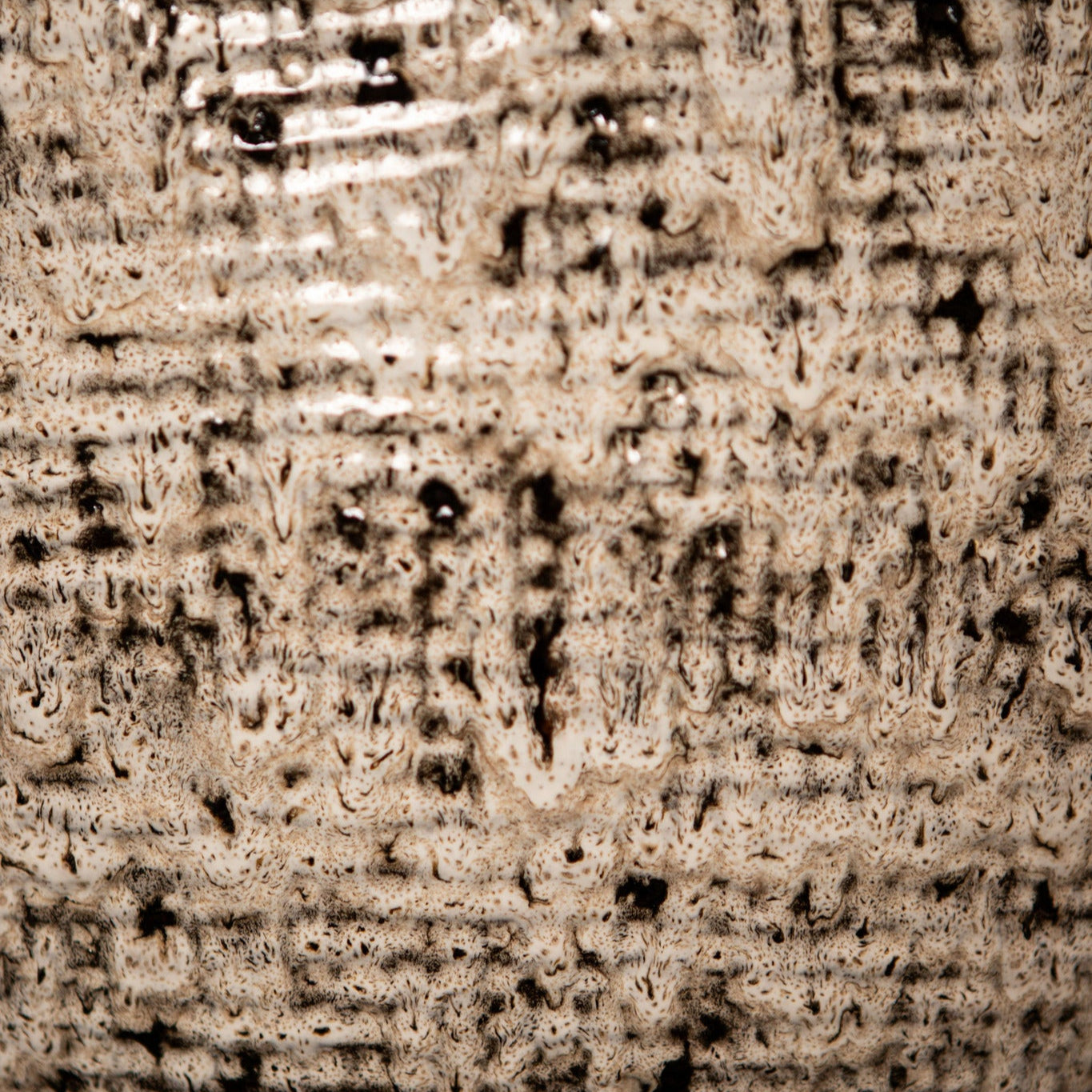 Elana White Round Ceramic Pot With Grey PatternXXL 50x50.5x44cm PTMD - Pot - PTMD - livinglovely.nl