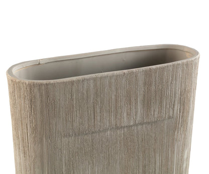 Detail van het lijnenmotief op de khakikleurige Elenia pot small van PTMD