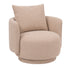 Elin Fauteuil Opulence Beige Rond van PTMD, schuin aanzicht van de ronde vorm
