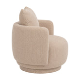 Elin Fauteuil Opulence Beige Rond van PTMD, zijaanzicht van de fauteuil