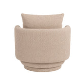 Elin Fauteuil Opulence Beige Rond van PTMD, achteraanzicht van de beige fauteuil