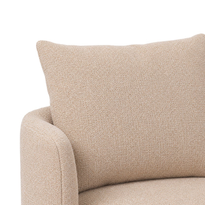 Elin Fauteuil Opulence Beige Rond van PTMD, detail van de bekleding