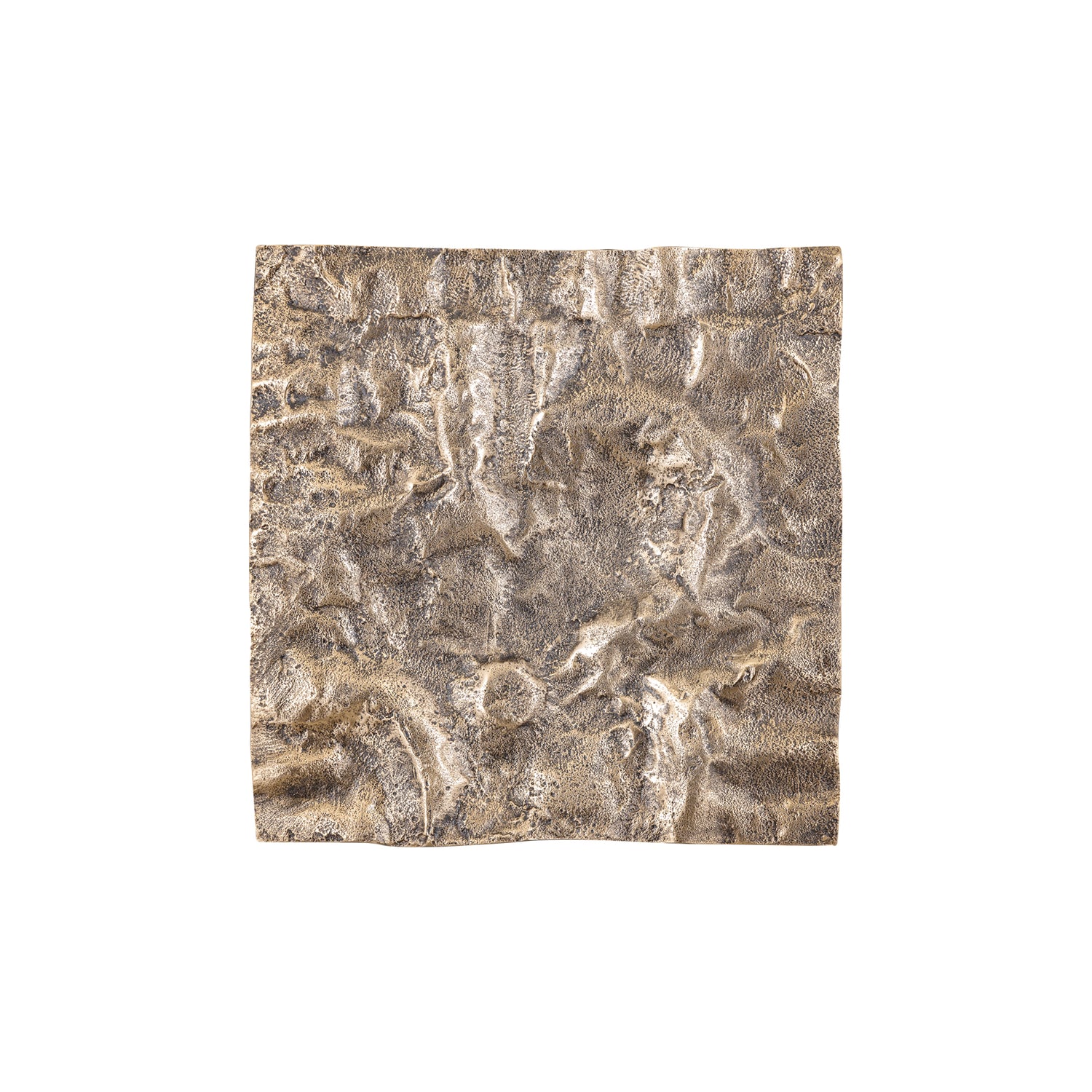 Eogan Gold Casted Alu Wall Panel Rough Square 50x50cm PTMD - Wandpaneel - PTMD - livinglovely.nl