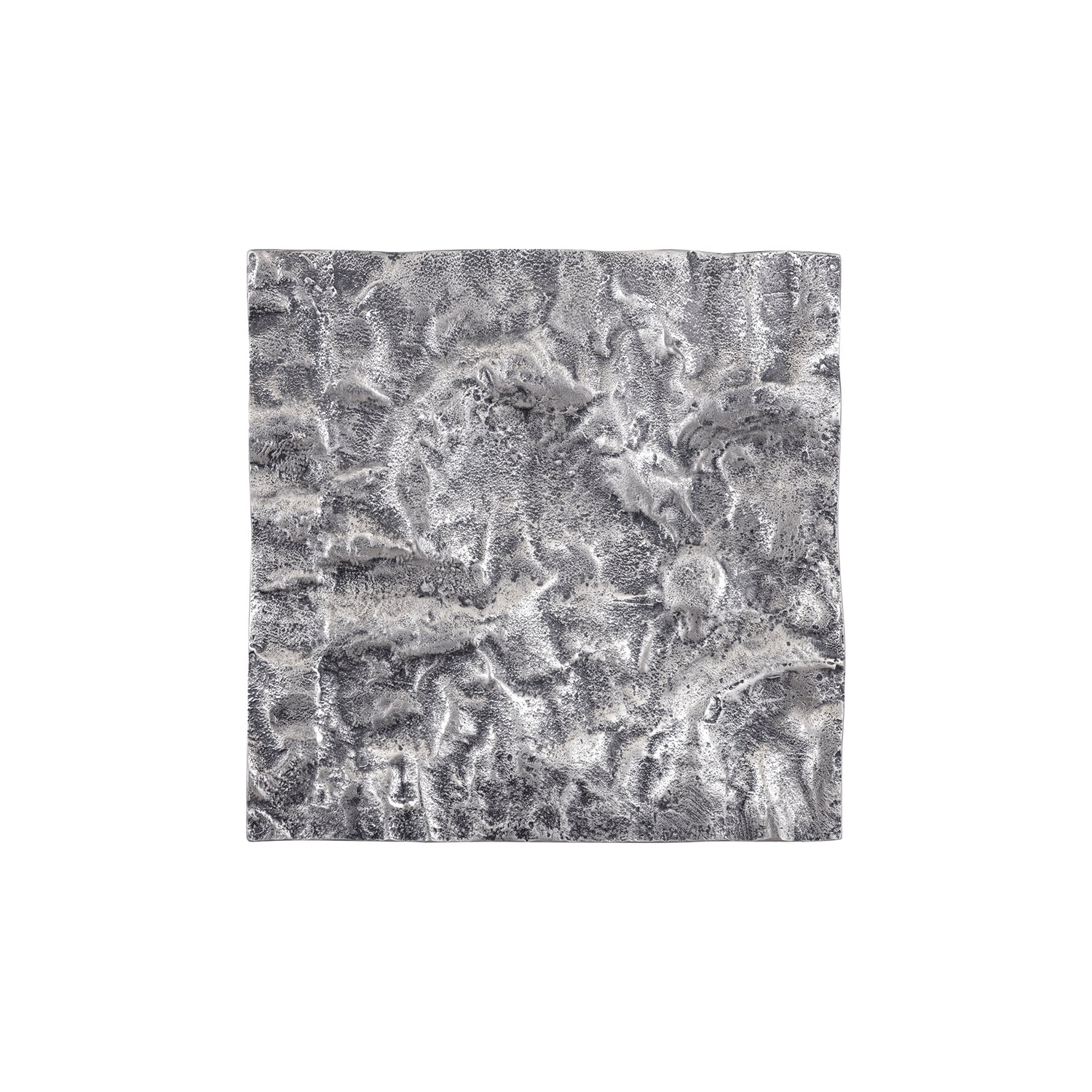 Eogan Gunmetal Casted Alu Wall Panel Rough Square 50x50cm PTMD - Wandpaneel - PTMD - livinglovely.nl