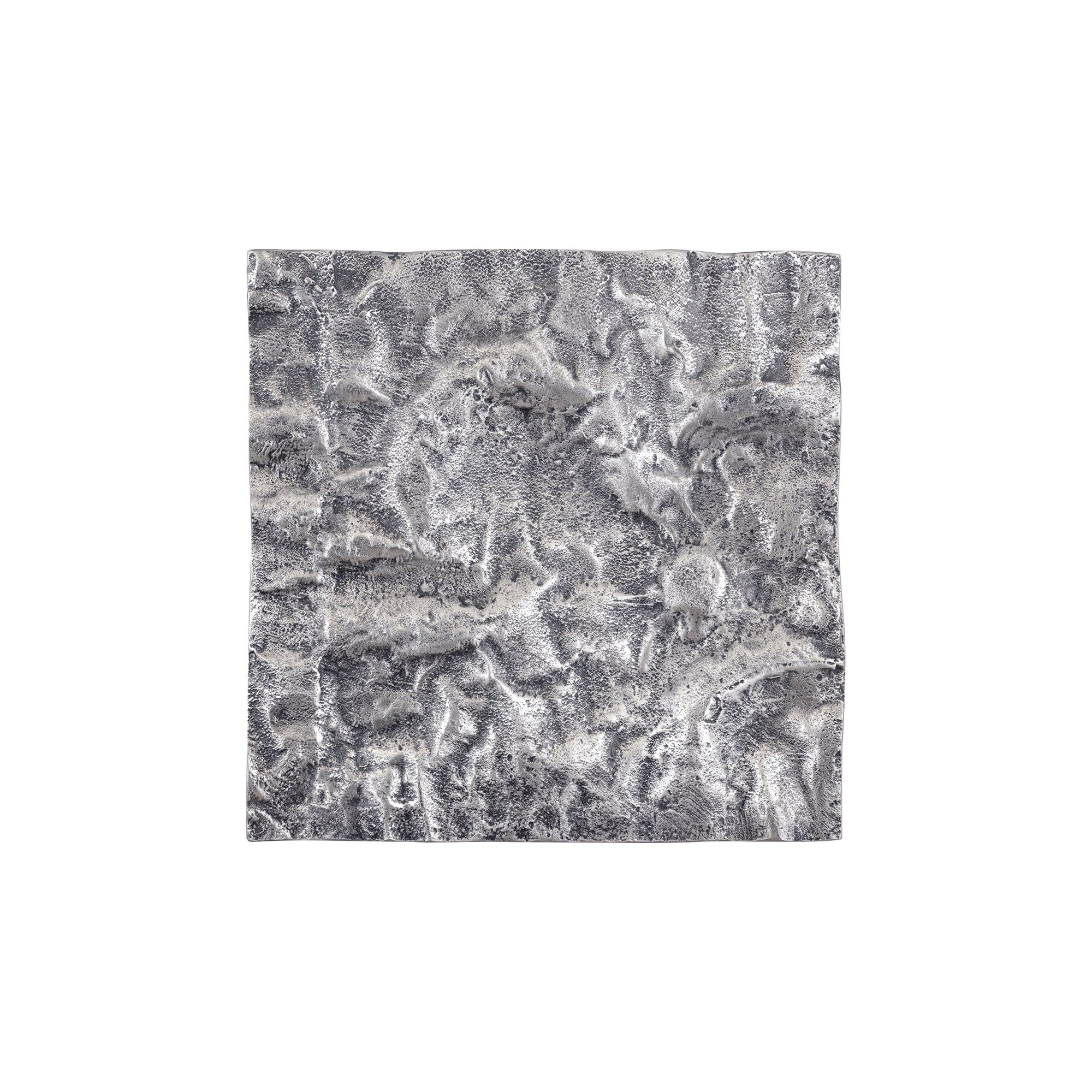 Eogan Gunmetal Casted Alu Wall Panel Rough Square 50x50cm PTMD - Wandpaneel - PTMD - livinglovely.nl