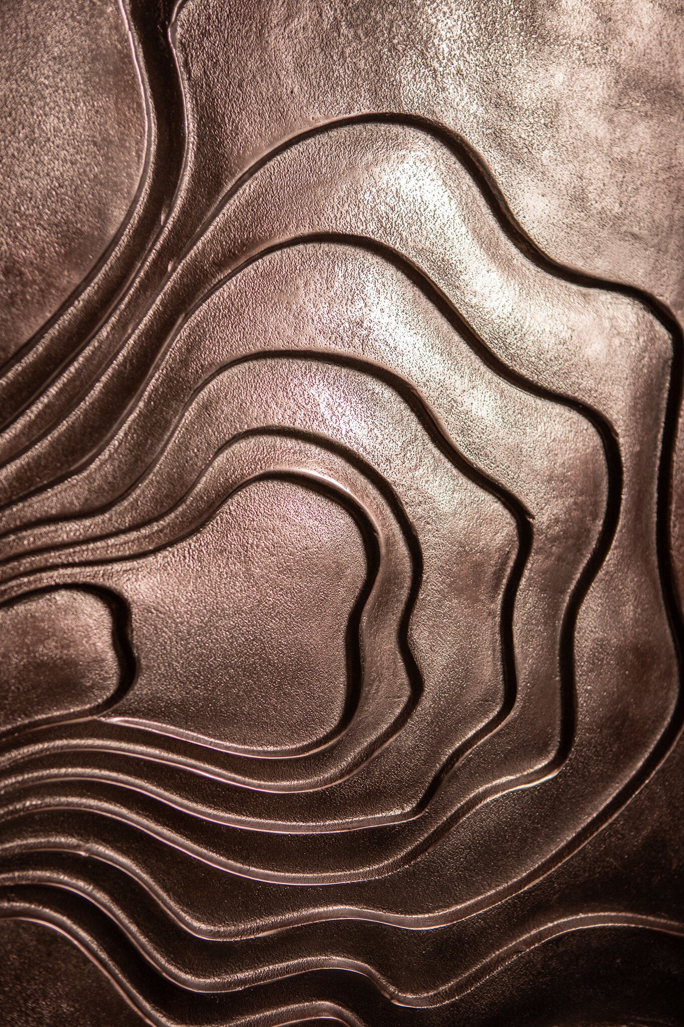 Erike Bronze Casted Alu Wall Panel Wave In 2 Parts PTMD - Wandpaneel - PTMD - livinglovely.nl