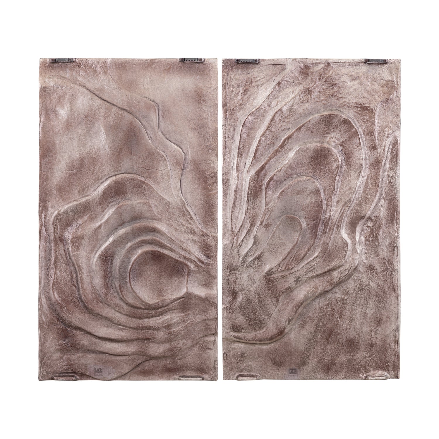 Erike Bronze Casted Alu Wall Panel Wave In 2 Parts PTMD - Wandpaneel - PTMD - livinglovely.nl