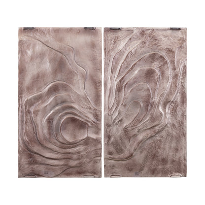 Erike Bronze Casted Alu Wall Panel Wave In 2 Parts PTMD - Wandpaneel - PTMD - livinglovely.nl