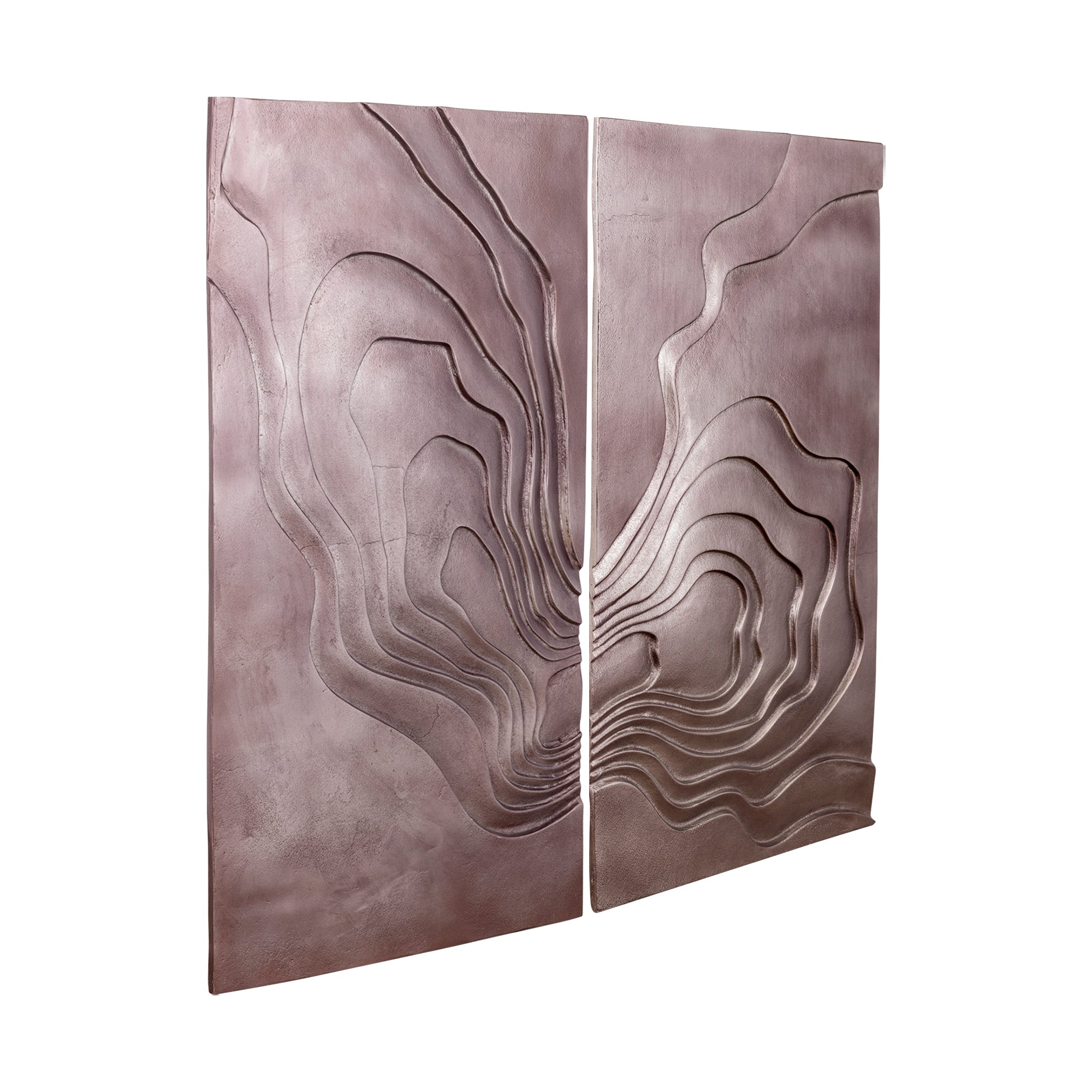 Erike Bronze Casted Alu Wall Panel Wave In 2 Parts PTMD - Wandpaneel - PTMD - livinglovely.nl