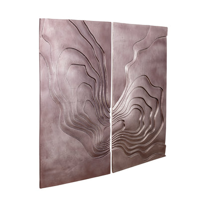 Erike Bronze Casted Alu Wall Panel Wave In 2 Parts PTMD - Wandpaneel - PTMD - livinglovely.nl