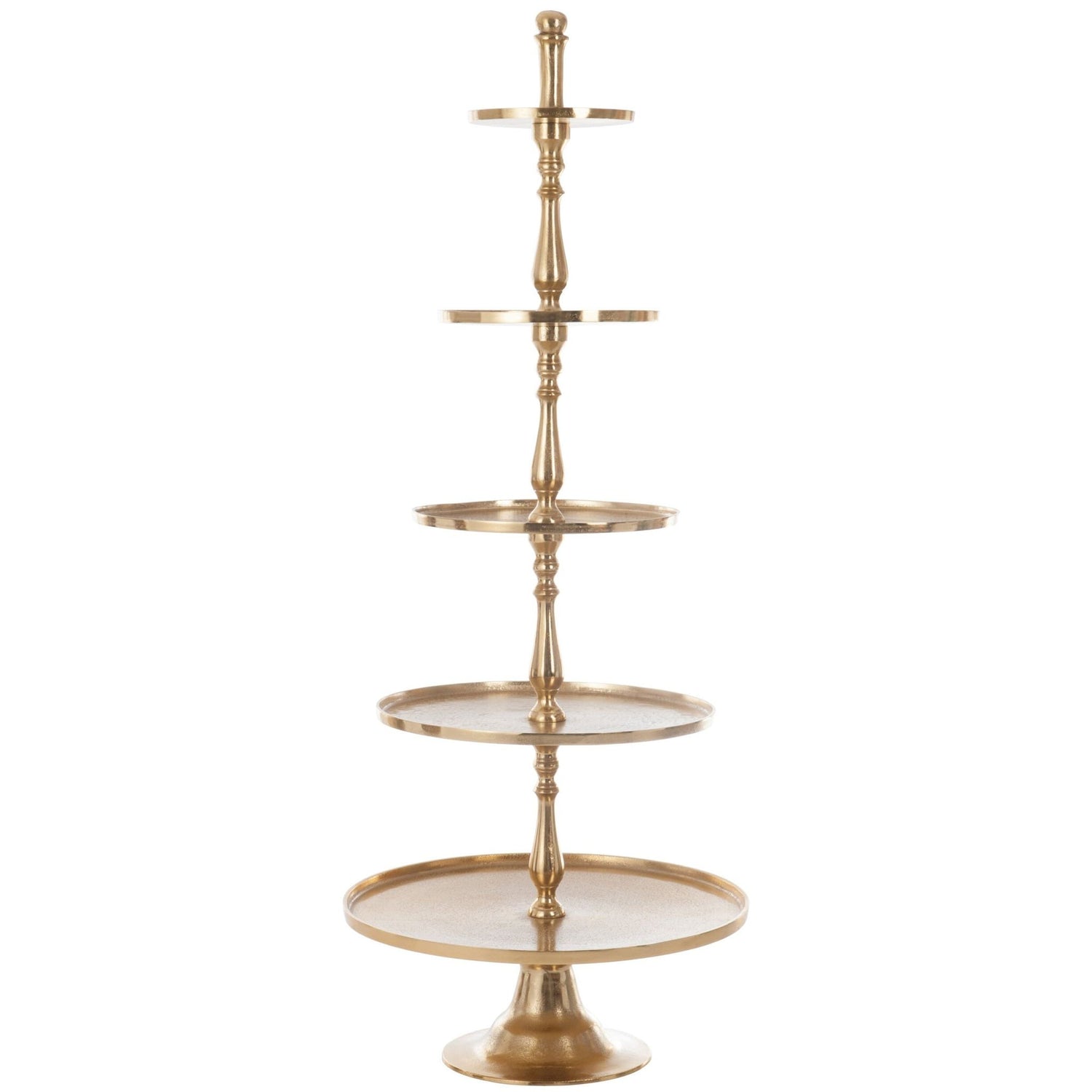 Etagère 5 Laags Rond Aluminium Goud van J-Line, vijfde weergave van de goudkleurige etagère