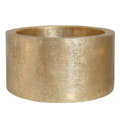 Eviee Gold Brushed Alu Sheet Pot Rond Set van 2 PTMD , Pot , PTMD , livinglovely.nl