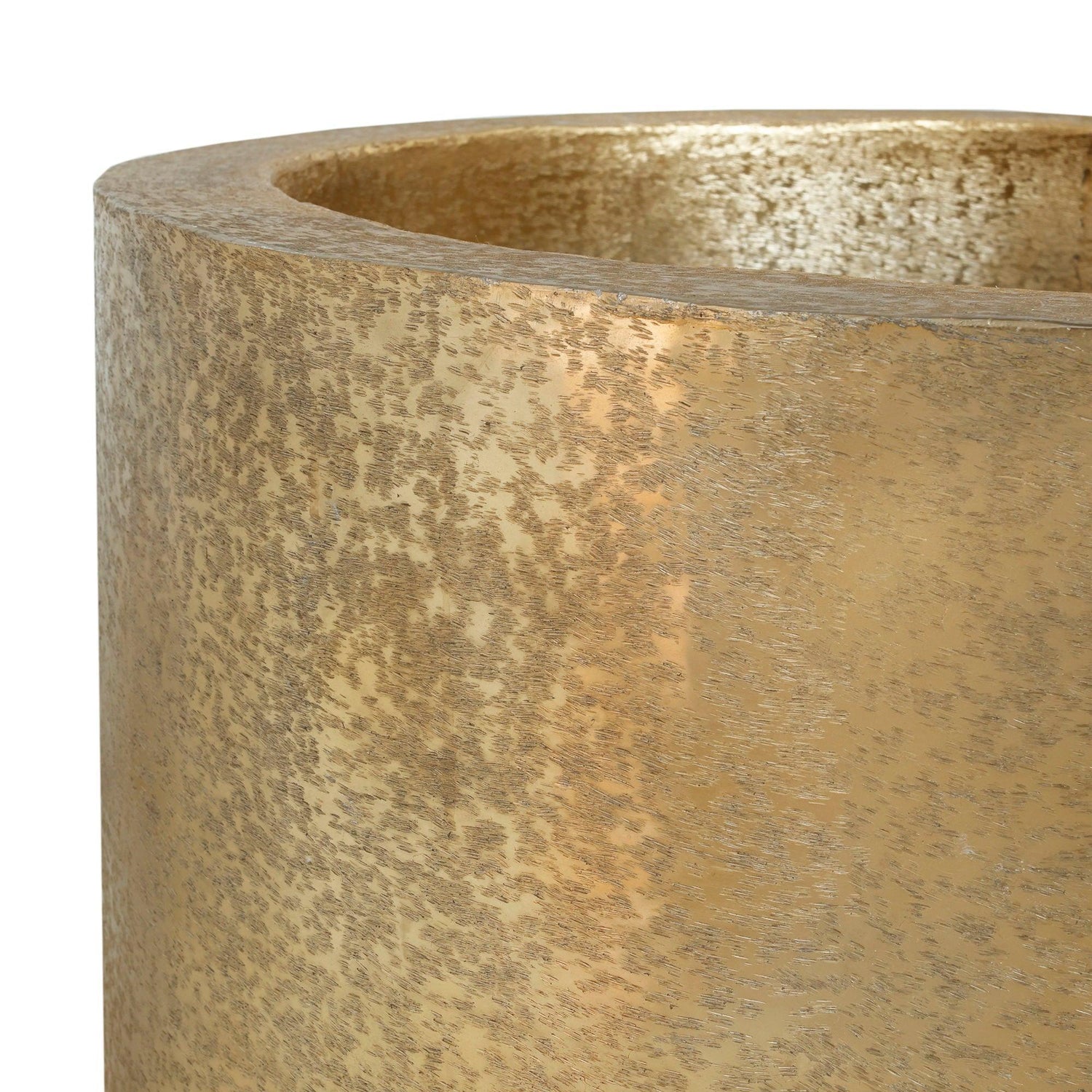 Eviee Gold Brushed Alu Sheet Pot Rond Set van 2 PTMD - Pot - PTMD - livinglovely.nl