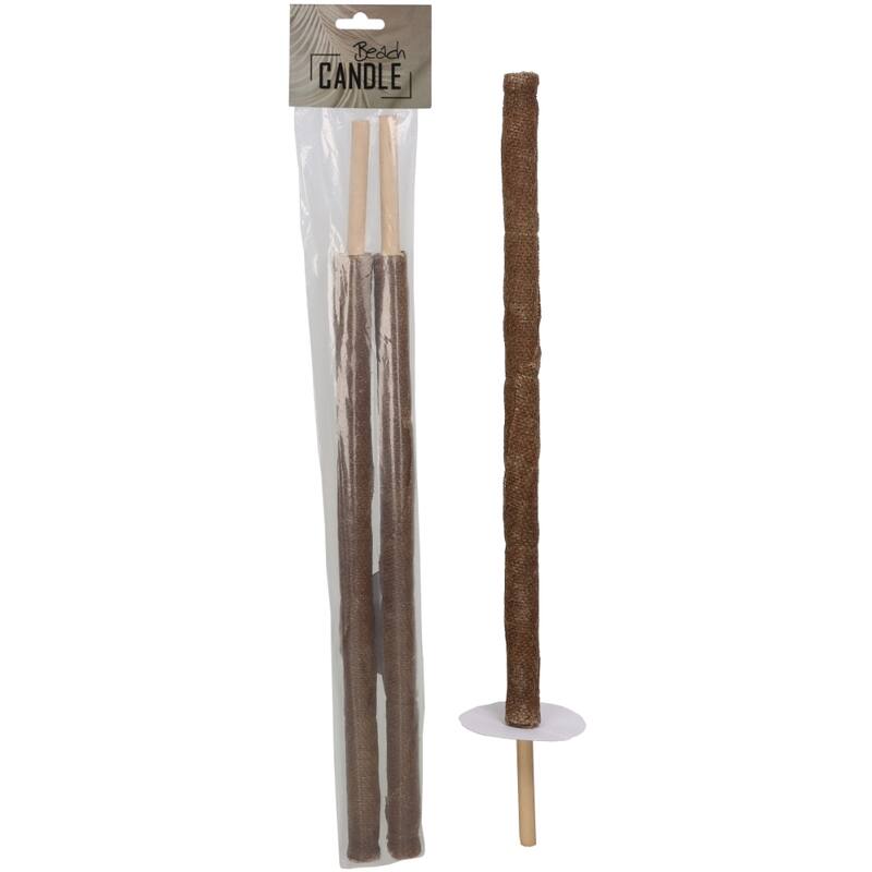 Fakkel Kaars Natuurlijk Set van 6 - Buitenkaars - Living Lovely - livinglovely.nl