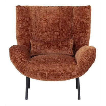 Detail grof geweven Glamour stof fauteuil Astro cinnamon