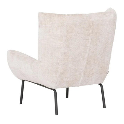 Detail grof geweven Glamour stof fauteuil Astro naturel