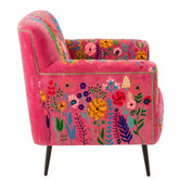 Fauteuil Bloemen Mangohout Fuchsia J-Line