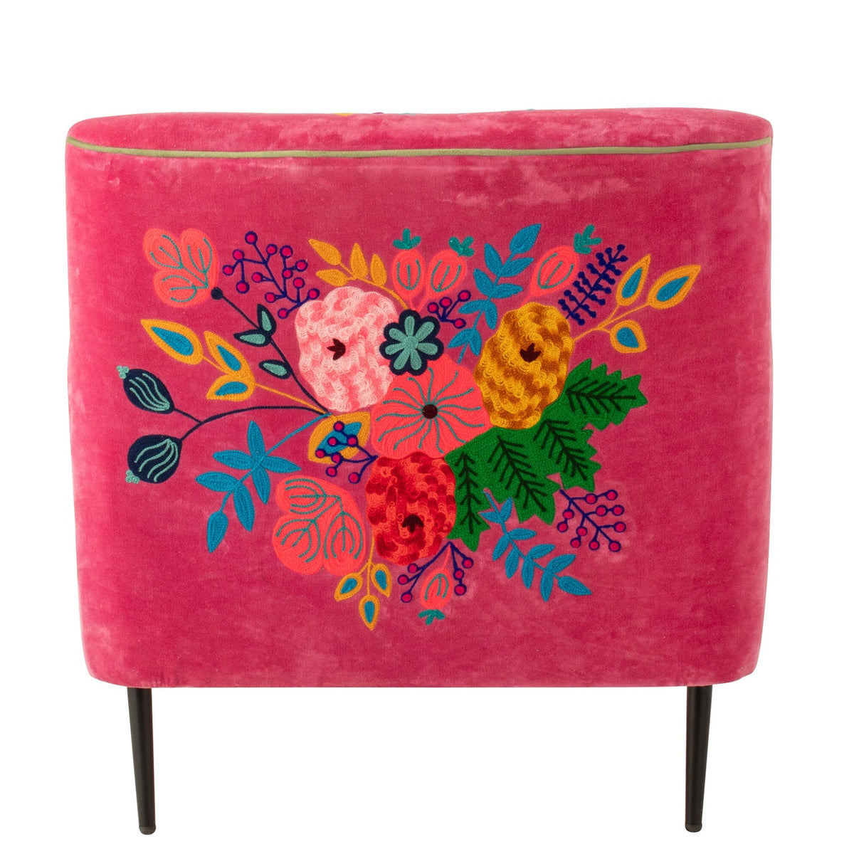 Fauteuil Bloemen Mangohout Fuchsia J-Line