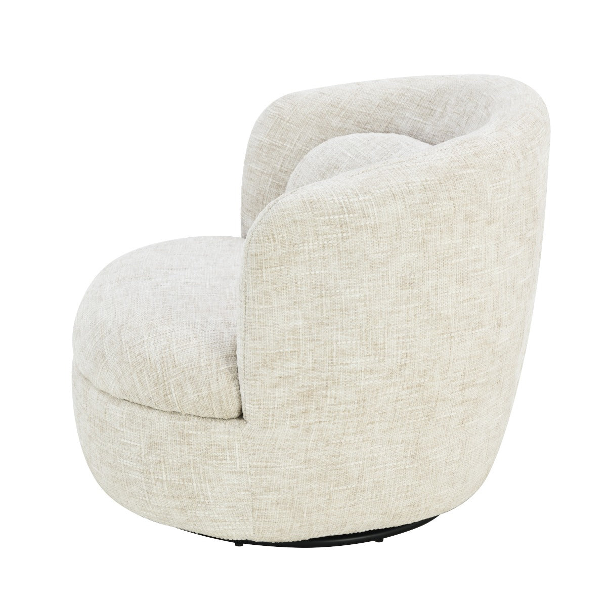 Fauteuil Britt Cream met Crèmekleurige stof met zwart onderstel