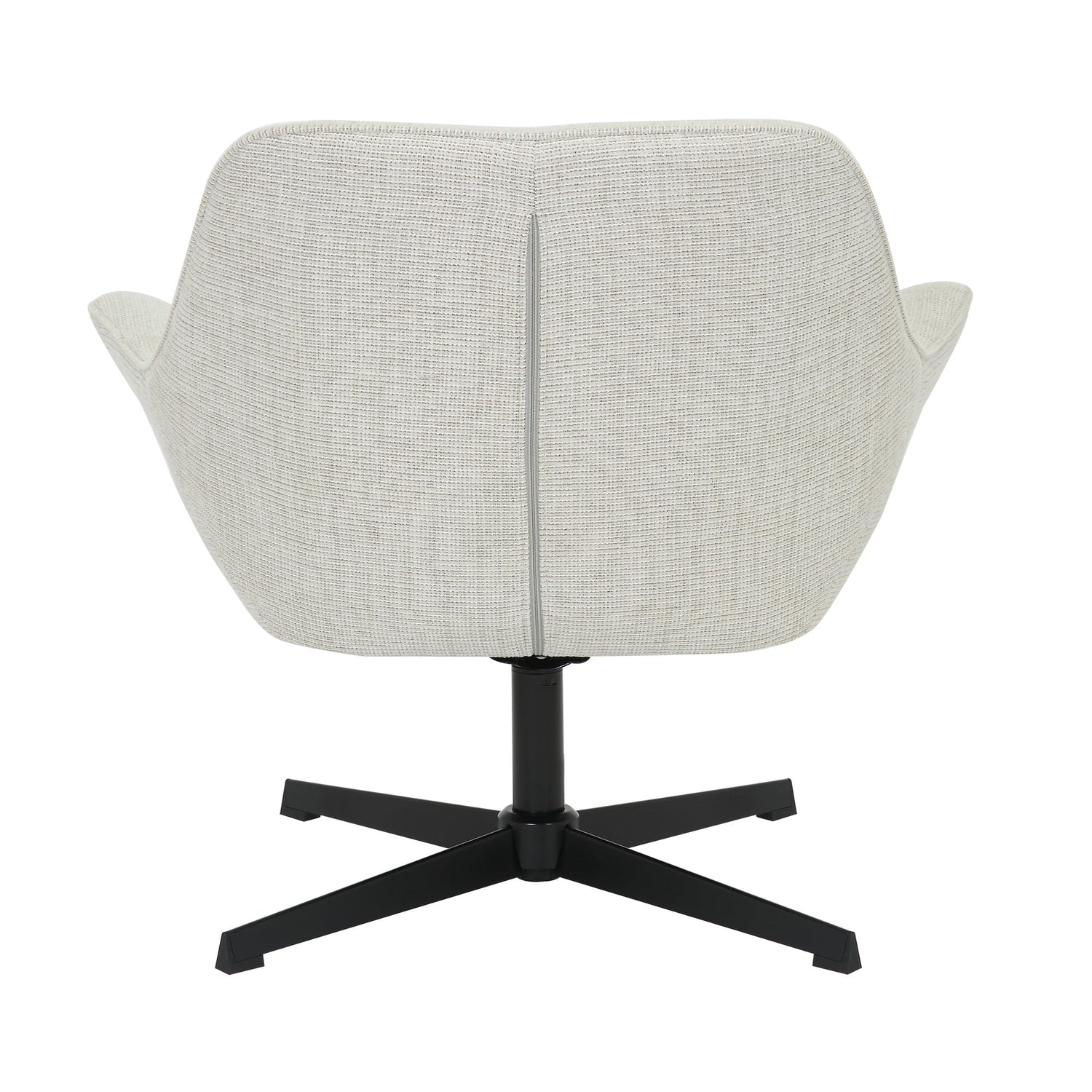 Fauteuil Daphne in Greige, grijsbeige stof met zwart onderstel