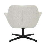 Fauteuil Daphne in Greige, grijsbeige stof met zwart onderstel