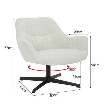 Daphne fauteuil in greige, zijaanzicht