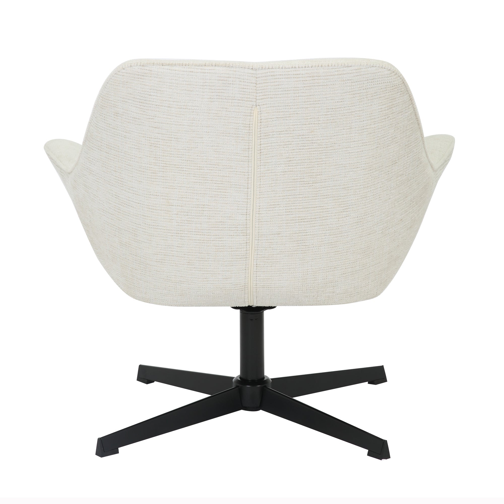 Fauteuil Daphne in Sand, zandkleurige stof met zwart onderstel