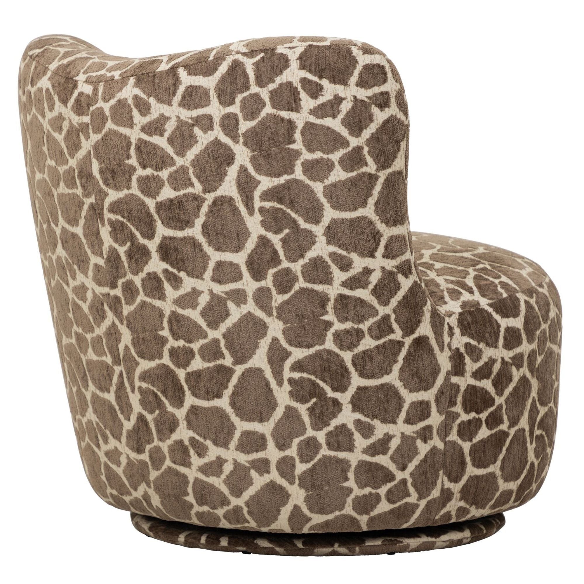 Detail van de stofstructuur van de Dean loungefauteuil bruin dessin