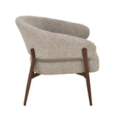 Zijaanzicht van de fauteuil Dilan Hush Walnut