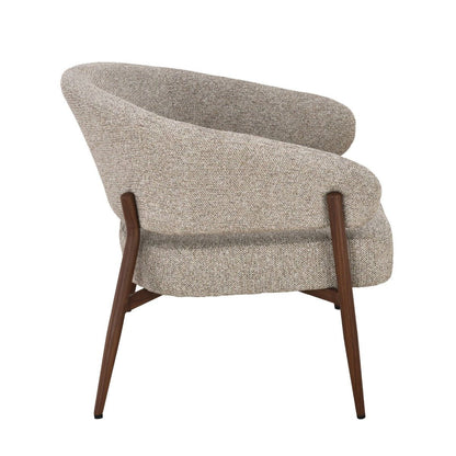 Zijaanzicht van de fauteuil Dilan Hush Walnut