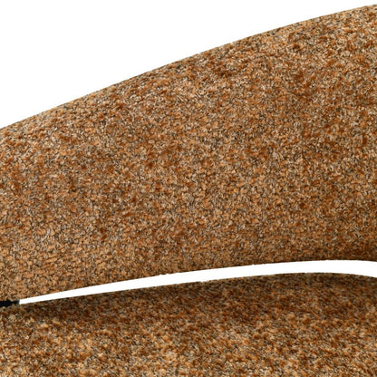 Detail van de stof en het onderstel van de fauteuil Dilan Venga Cognac