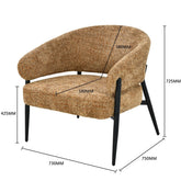 Afmetingen Fauteuil Dilan Venga Cognac: B73cm x D72,5cm x H75cm