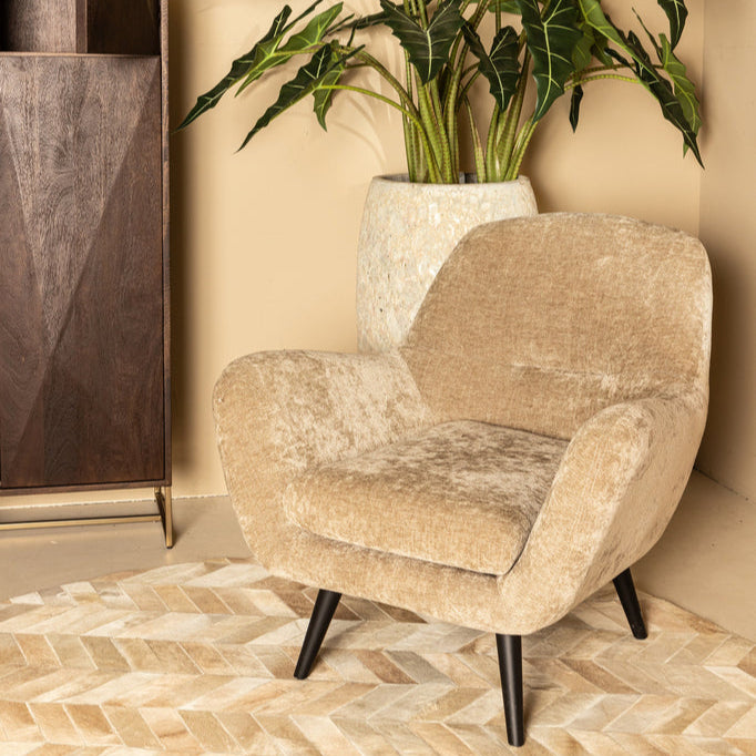 Fauteuil Donny Cream fauteuil black wooden legs PTMD - Fauteuil - PTMD - livinglovely.nl