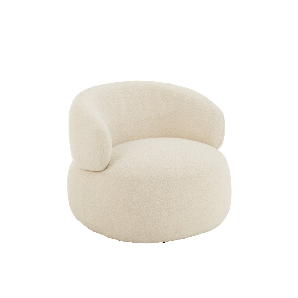 Fauteuil Draaiend Rond Schuim Taupe J-Line