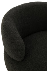 Fauteuil Draaiend Rond Schuim Zwart J-Line - Fauteuil - J-Line - livinglovely.nl