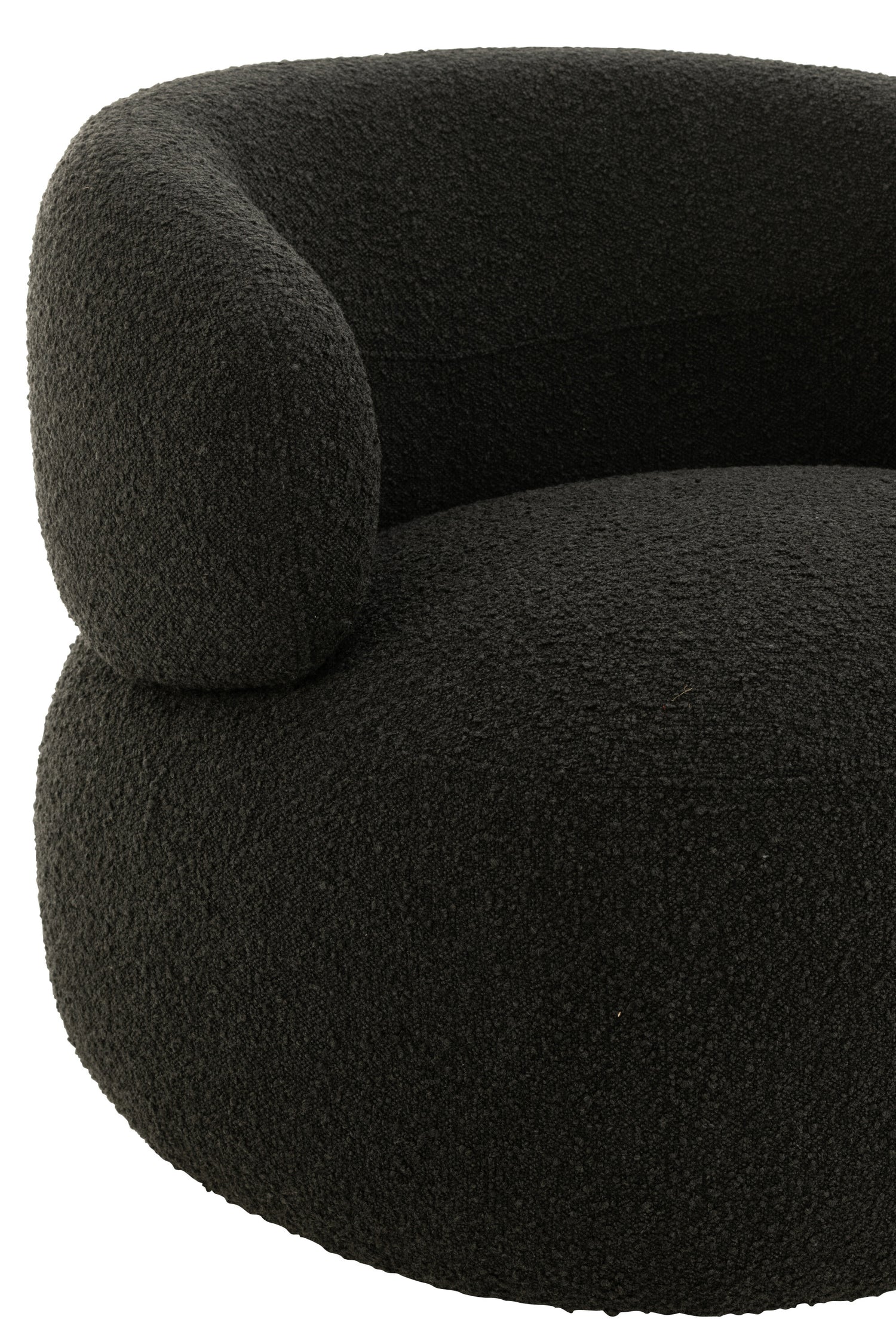 Fauteuil Draaiend Rond Schuim Zwart J-Line - Fauteuil - J-Line - livinglovely.nl