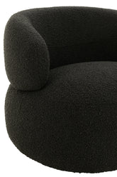 Fauteuil Draaiend Rond Schuim Zwart J-Line - Fauteuil - J-Line - livinglovely.nl