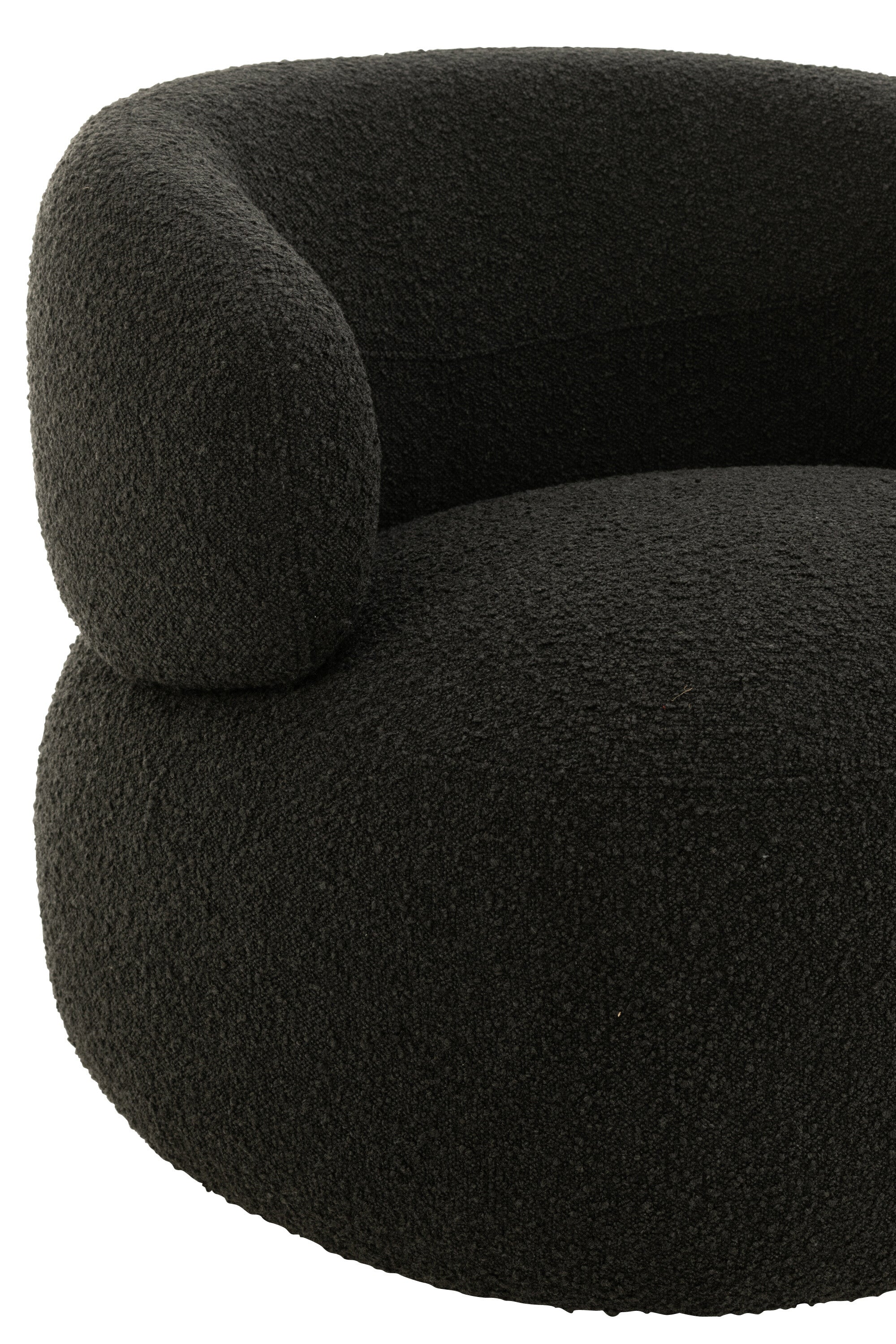 Fauteuil Draaiend Rond Schuim Zwart J-Line - Fauteuil - J-Line - livinglovely.nl