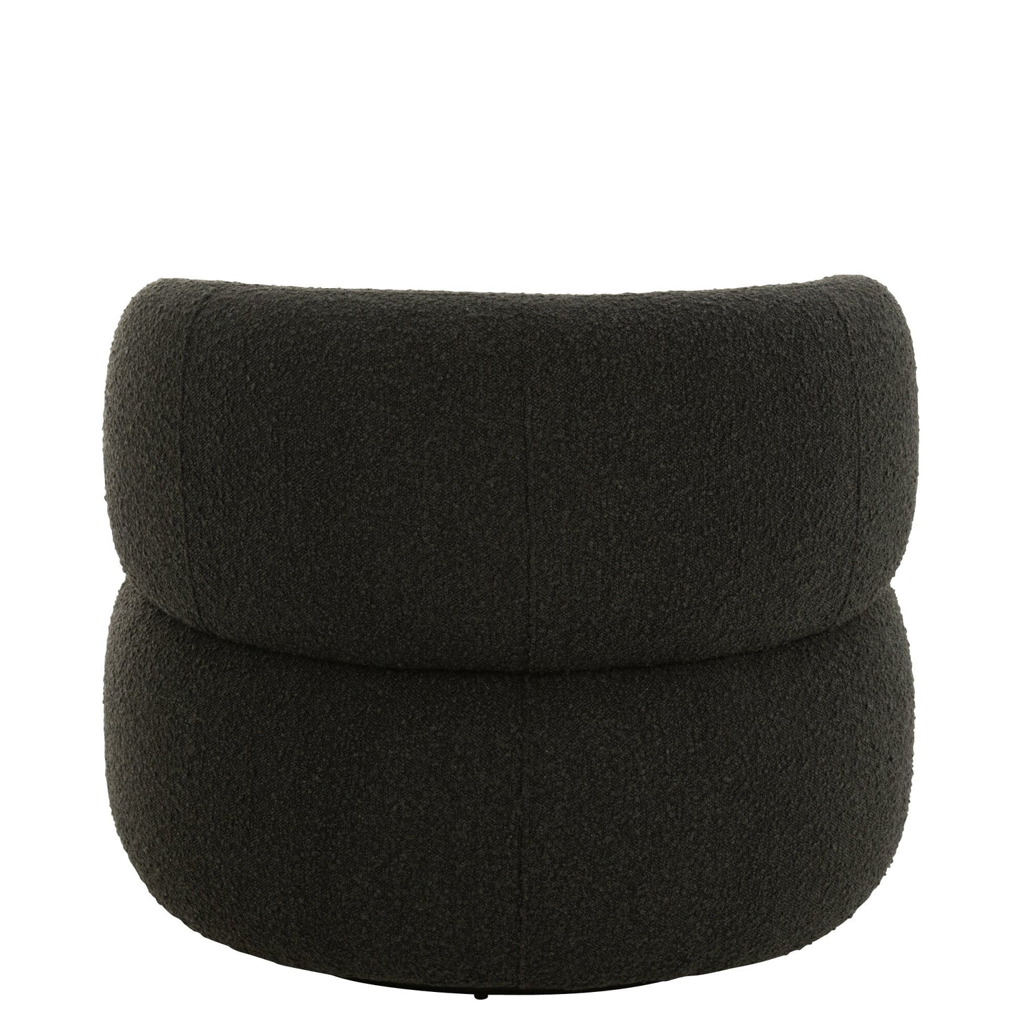Fauteuil Draaiend Rond Schuim Zwart J-Line - Fauteuil - J-Line - livinglovely.nl