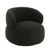 Fauteuil Draaiend Rond Schuim Zwart J-Line - Fauteuil - J-Line - livinglovely.nl