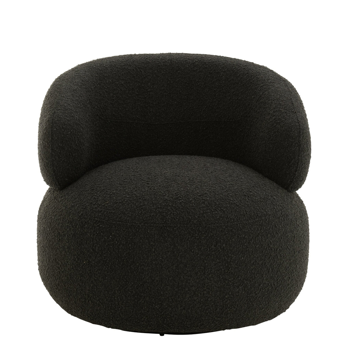 Fauteuil Draaiend Rond Schuim Zwart J-Line - Fauteuil - J-Line - livinglovely.nl