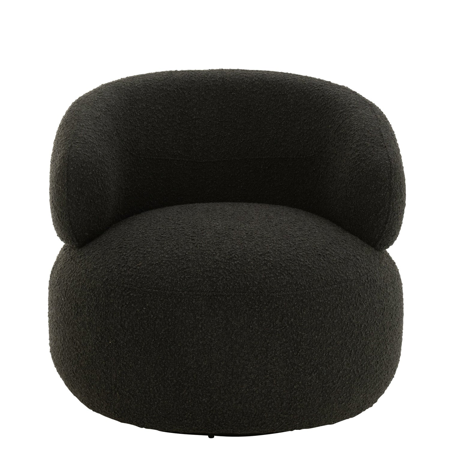 Fauteuil Draaiend Rond Schuim Zwart J-Line - Fauteuil - J-Line - livinglovely.nl