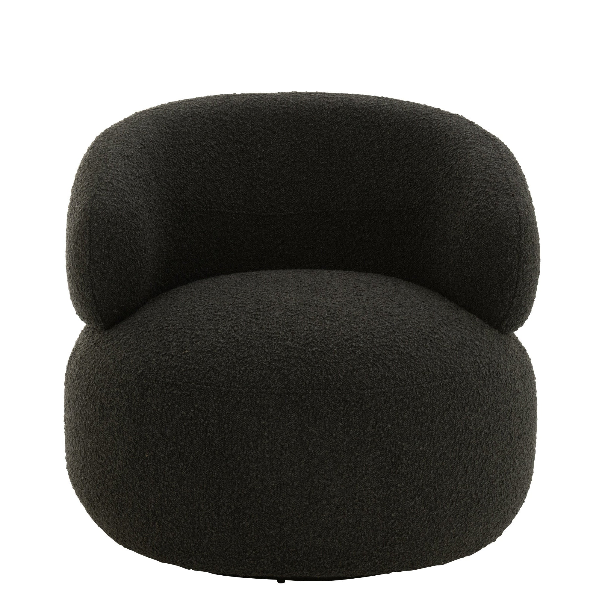 Fauteuil Draaiend Rond Schuim Zwart J-Line - Fauteuil - J-Line - livinglovely.nl