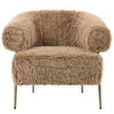 Hair Brown fauteuil van PTMD met bruine bekleding op metalen onderstel