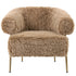 Hair Brown fauteuil van PTMD met bruine bekleding op metalen onderstel