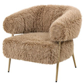 Bruine Hair fauteuil van PTMD met omhullende rug en brede zitting