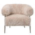 Hair Cream fauteuil van PTMD met crème bekleding op champagnekleurig metaal