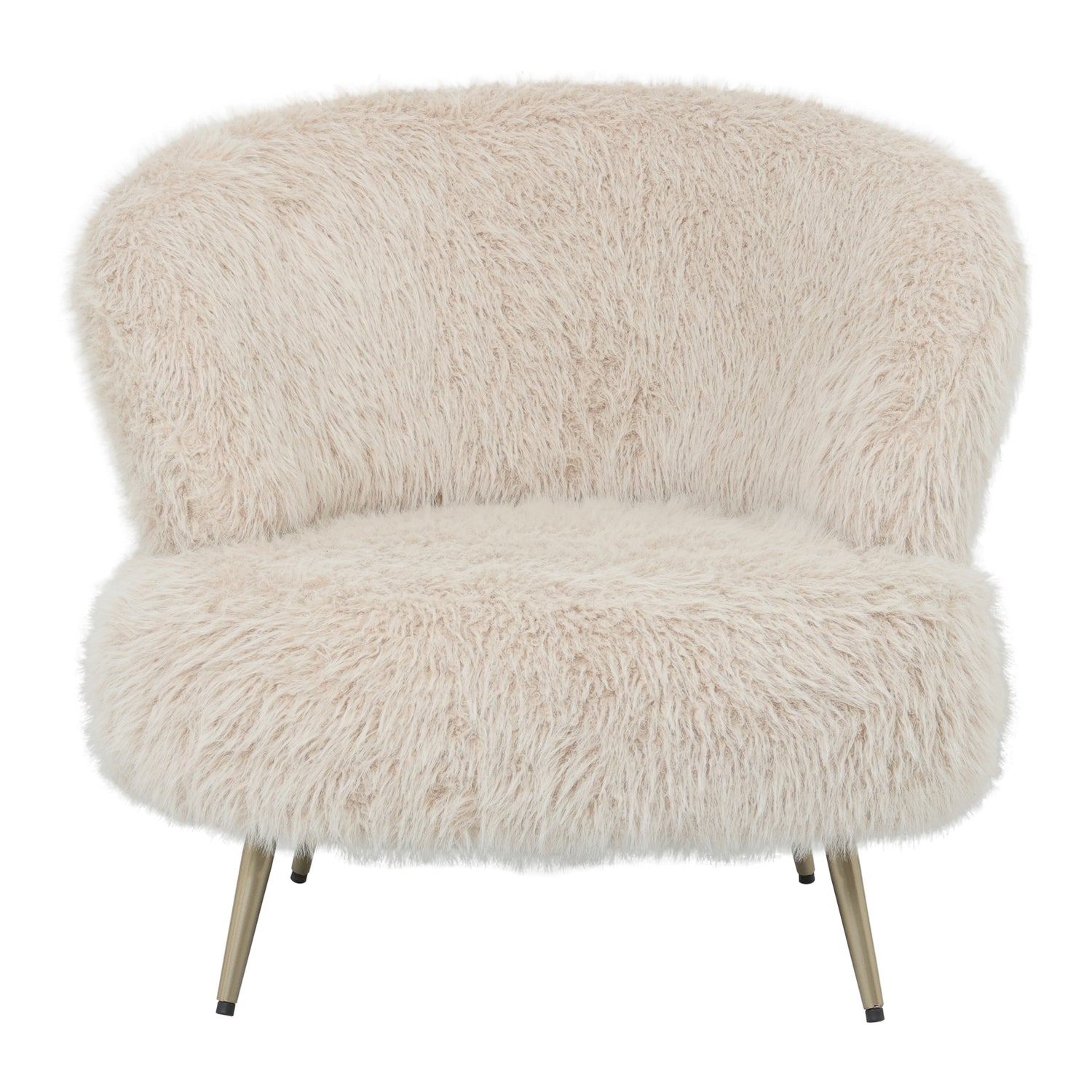 Franklyn fauteuil van PTMD in zachte beige Hair stof met ronde vormen