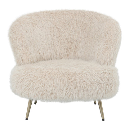 Franklyn fauteuil van PTMD in zachte beige Hair stof met ronde vormen